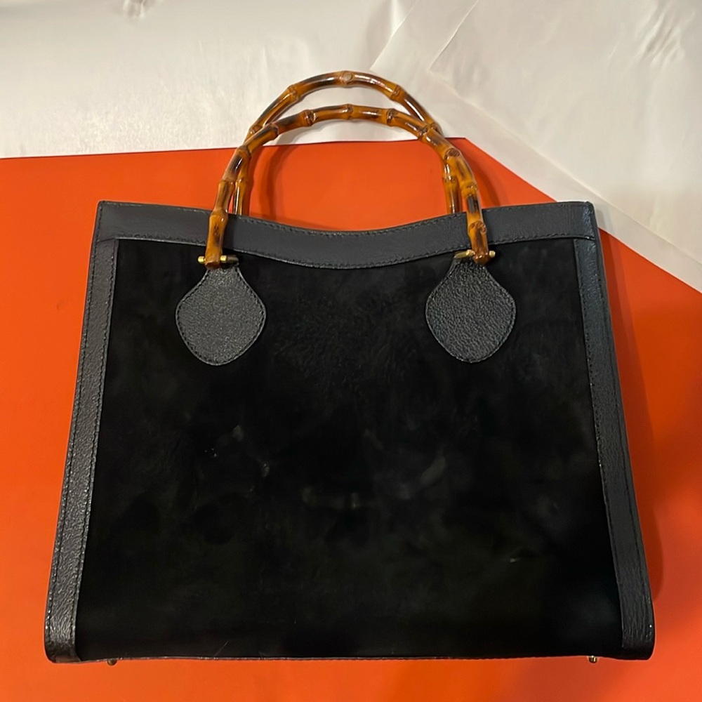 Gucci Suede Bamboo handle Diana handbag